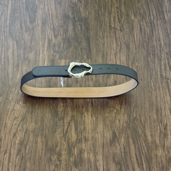 WHBM leather belt with silver sculptural buckle main image 13